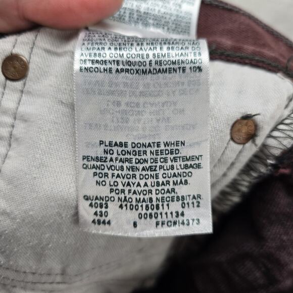 Levis 501xx Jeans Mens 42x32 (Actual 40x29) Maroon Denim Straight Leg Grunge - Picture 6 of 15